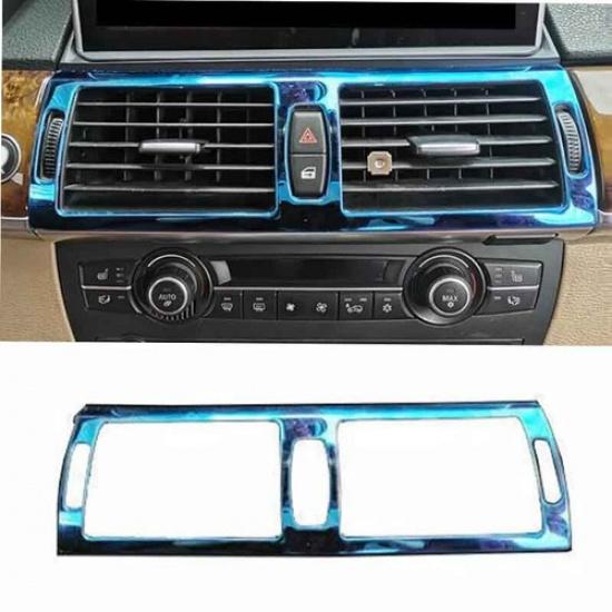 2008-2013 Air Outlet Vent Cover For BMW X5 X6 E70 E71 Blue Steel Central Console