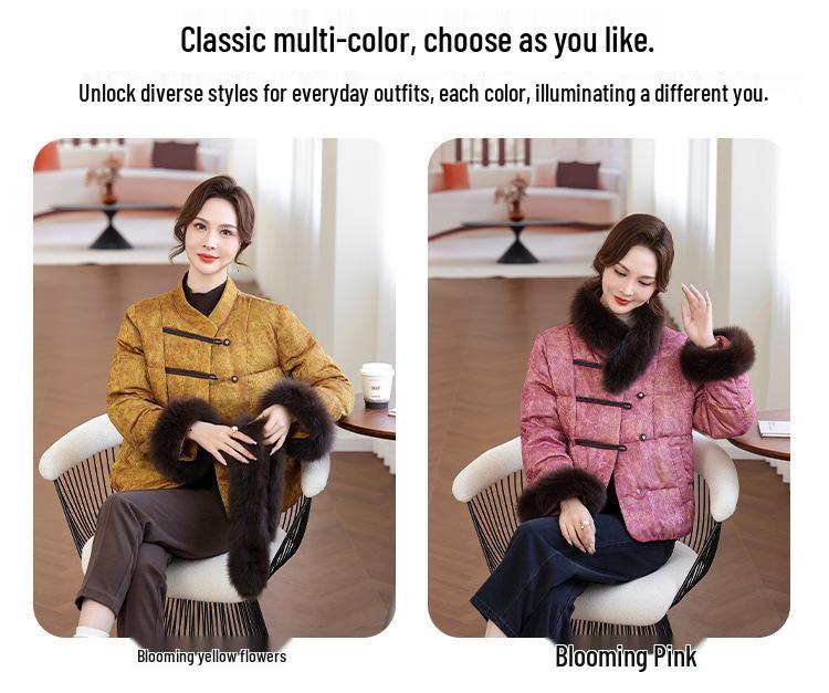 2025 Winter Warm Down Jacket for Middle-Aged & Elderly Women - Thick, Fashionable, Versatile Chinese Style