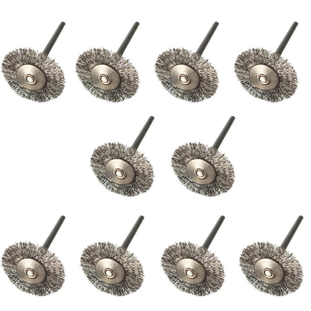 BHBL 10 Pcs Stainless Steel Wire Brushes Disc Brush Round Brush 25mm Diameter for