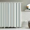 Eleganter blau-weiß gestreifter Badezimmervorhang Wasserdichter Stoff Modernes minimalistisches Design Geeignet für Nass- und Trockenbereiche