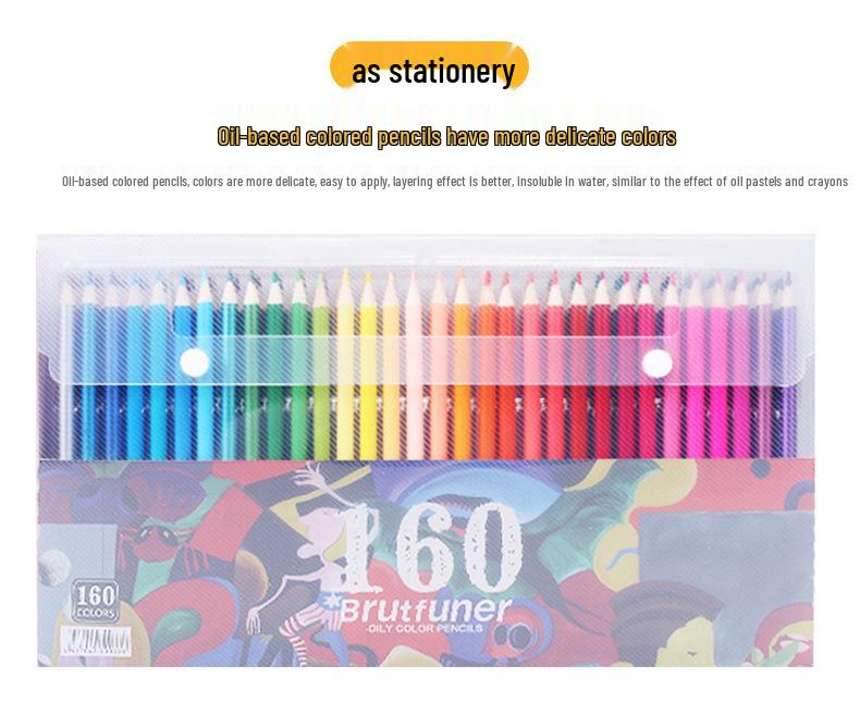 Brutfuner 180 Oil & Water-Soluble Colored Pencils Set for Drawing & Doodling - Ideal Gift