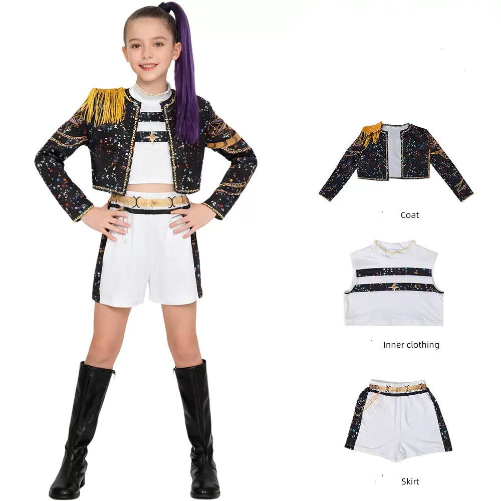 Yeni Savaşçı K Pop Kostümü Rumi Kostümü Zoey Cosplay Mira Kıyafetleri Siyah 3D Baskı Kız Grubu Kadın Cadılar Bayramı Kostümleri Kıyafetler