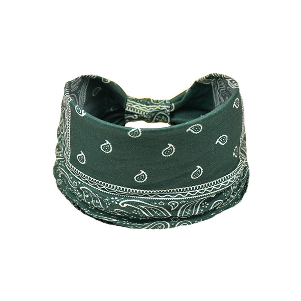 Women's Paisley Sport Yoga Headband - Sweat-Absorbing, Elastic Cotton, Bohemian Style