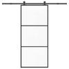 Vidaxl Drzwi Przesuwne Z Osprzętem, 90X205 Cm, Szkło Esg I Aluminium