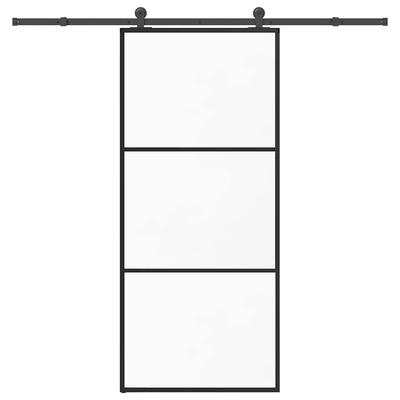 Vidaxl Drzwi Przesuwne Z Osprzętem, 90X205 Cm, Szkło Esg I Aluminium