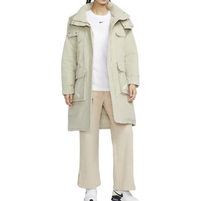 Nike Logo Print Warm Loose Down Jacket Men Outerwear Yellow FV8167-206