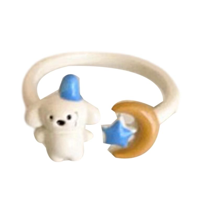 Fashionable Animal Shaped Adjustable Rings Lovely Cartoon Cats Dog Jewelry Special Gifts for Her Him Stylish Outfits