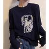 2026 New Long-Sleeved Round Neck T-Shirt with Women's Design Sense for Spring and Summer Fashion