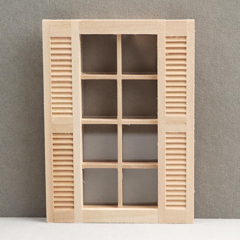 1:12 Doll House Dollhouse Mini Furniture Scene Accessories Pocket Window Model 8-grid Shutters