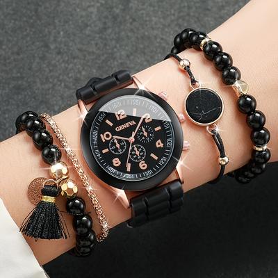 Simple and Versatile Women's Watch 5pcs/set Boutique Gift Set