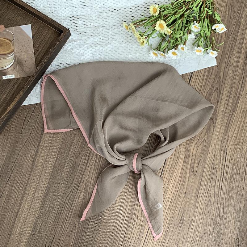 Silk scarf square scarf high-end summer solid color soft fashion scarf with shirt thin scarf scarf shawl