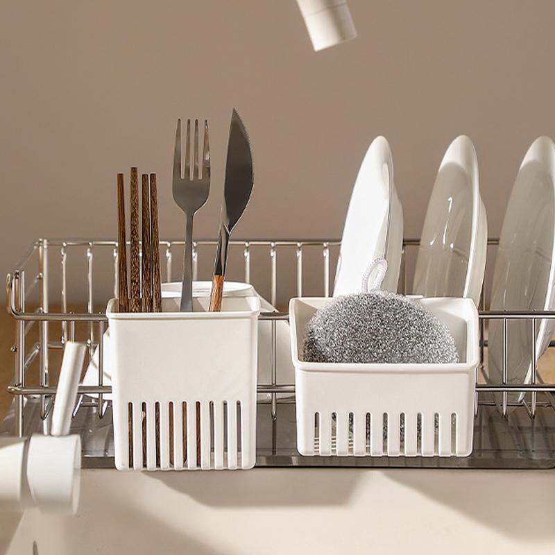 Sink Dish Rack Hanging Draining Basket Kitchen Cutlery Drying Rack Holder Drainer For Utensil Forks Spoons Chopsticks