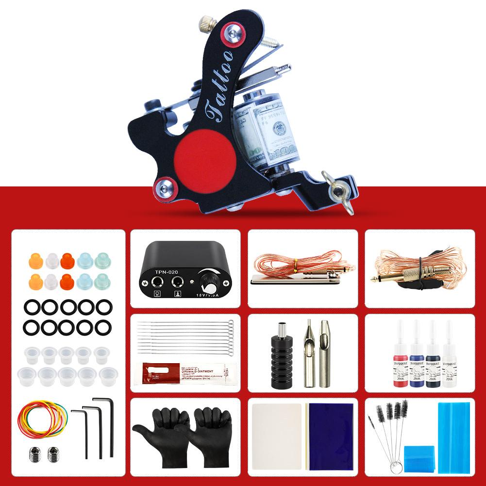 

Полный набор для татуировки Источник питания Лайнер Тень Татуировка Машина 4 цвета Татуировка Чернила Пигментные наборы Татуировочные принадлежности Принадлежности для татуировки Боди-арт