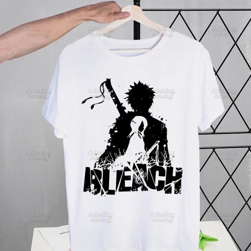 

Аниме Блич Куросаки Ичиго Японская футболка Мужская Ретро Вываренная Майки Футболки Харадзюку Футболка Уличная одежда Хип-хоп Мужские футболки 2XL