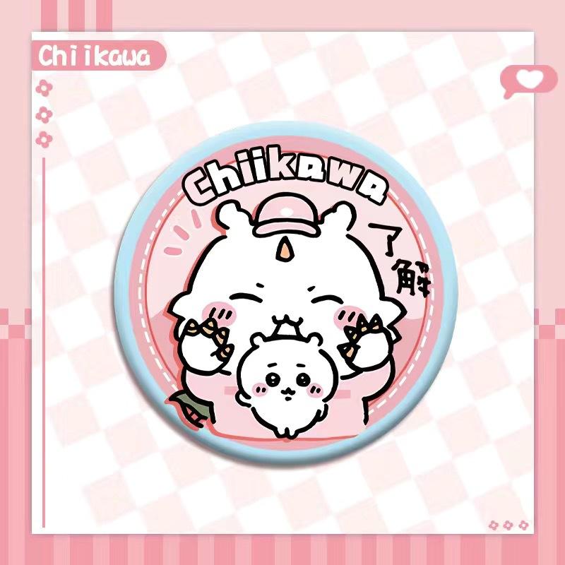 Chiikawa Jii Badge Emoticon Pack Usachi Hachiware Cute Cartoon Series Peripheral HD Tinplate Laser Bars Friend Gift