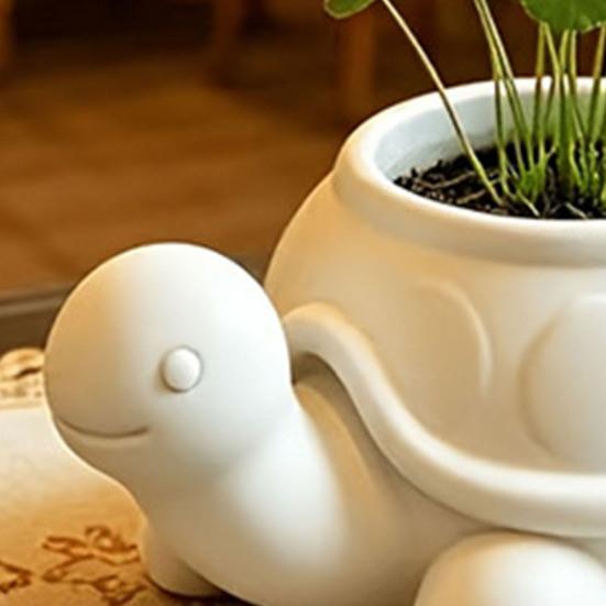 Modern Indoor Balcony Decor 3D Printed Turtle Succulents Pot, Cute Animal Planter for Plants, Decorative Desktop Artistic Shape Flowerpot Mini