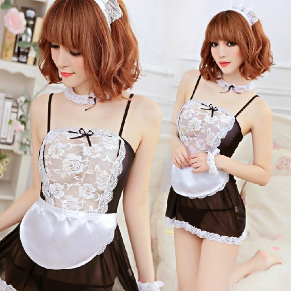 Sex Underwear Sexy Large Size Mesh Transparent Maid Clothes Pajamas Passion Perspective Qqny Maid Clothes Wholesale