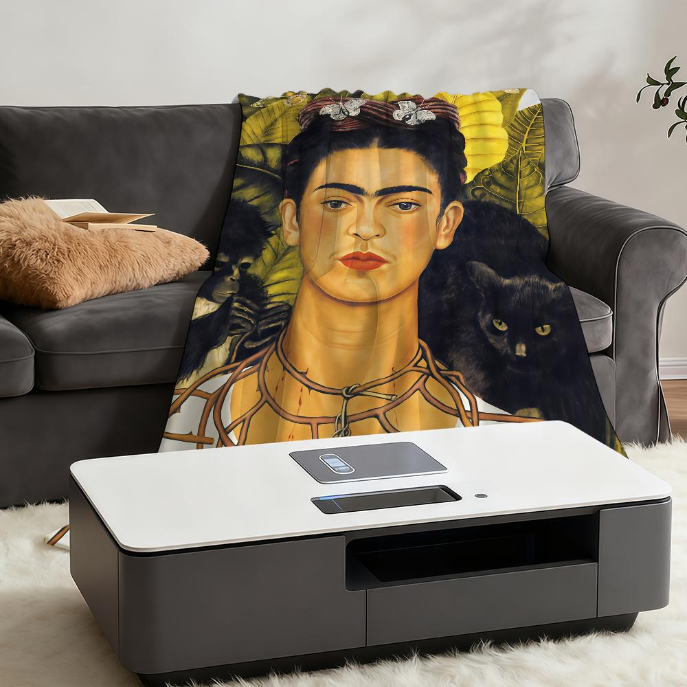 Blanket F-FridaS-ES Throw Super Cosy Plush Living Room Sofa Artwork Couch K-KahloS-ES Childish Birthday Gifts