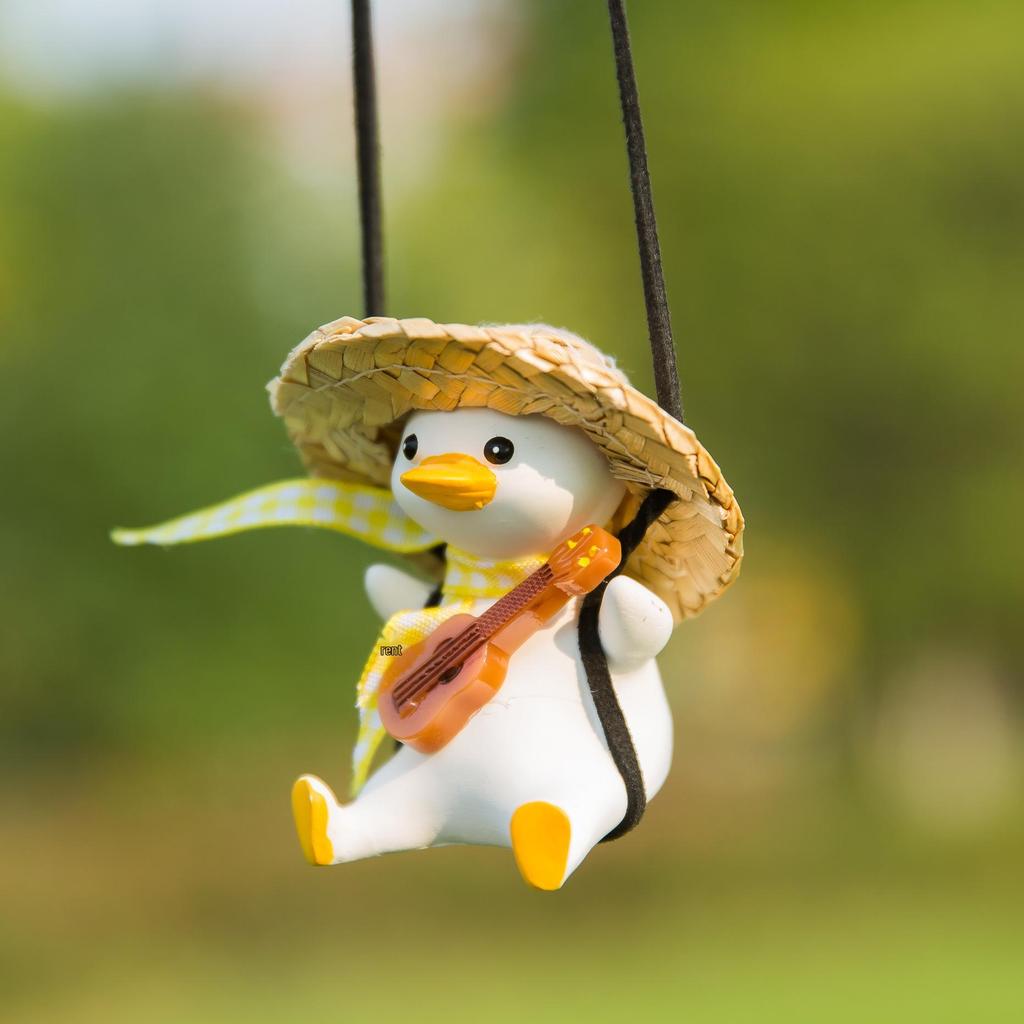 Trendy Swinging Duck Aromatherapy Car Pendant for Rearview Mirror