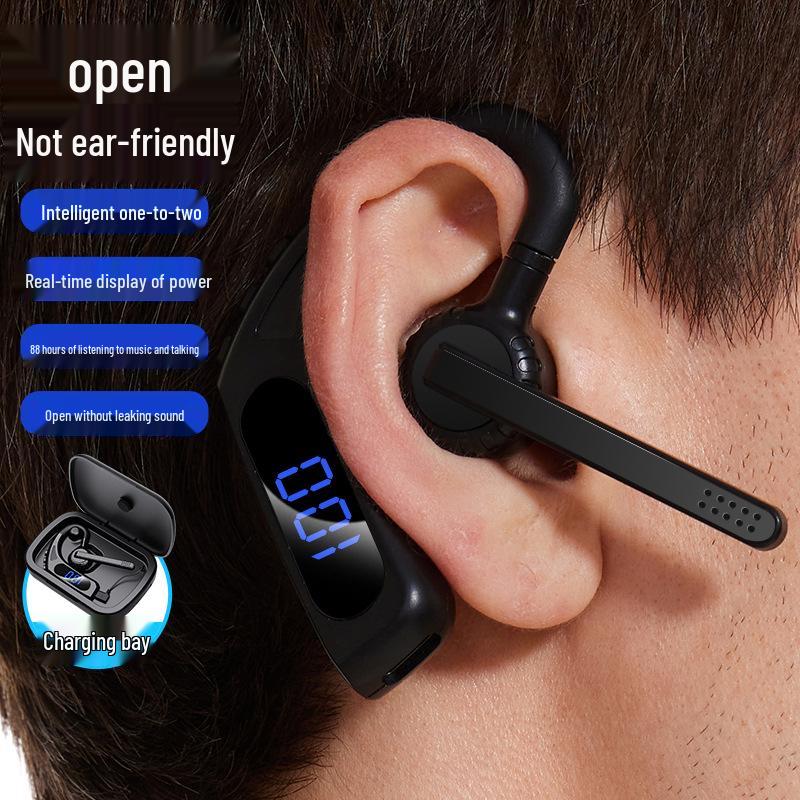 V10 Noise-Cancelling Bluetooth Ear Clip with Long Battery Life and Digital Display