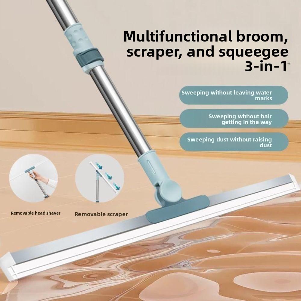 Retractable Floor Scraper Silicone Floor Squeegee Broom  for Clean Water Stains Hair Essential