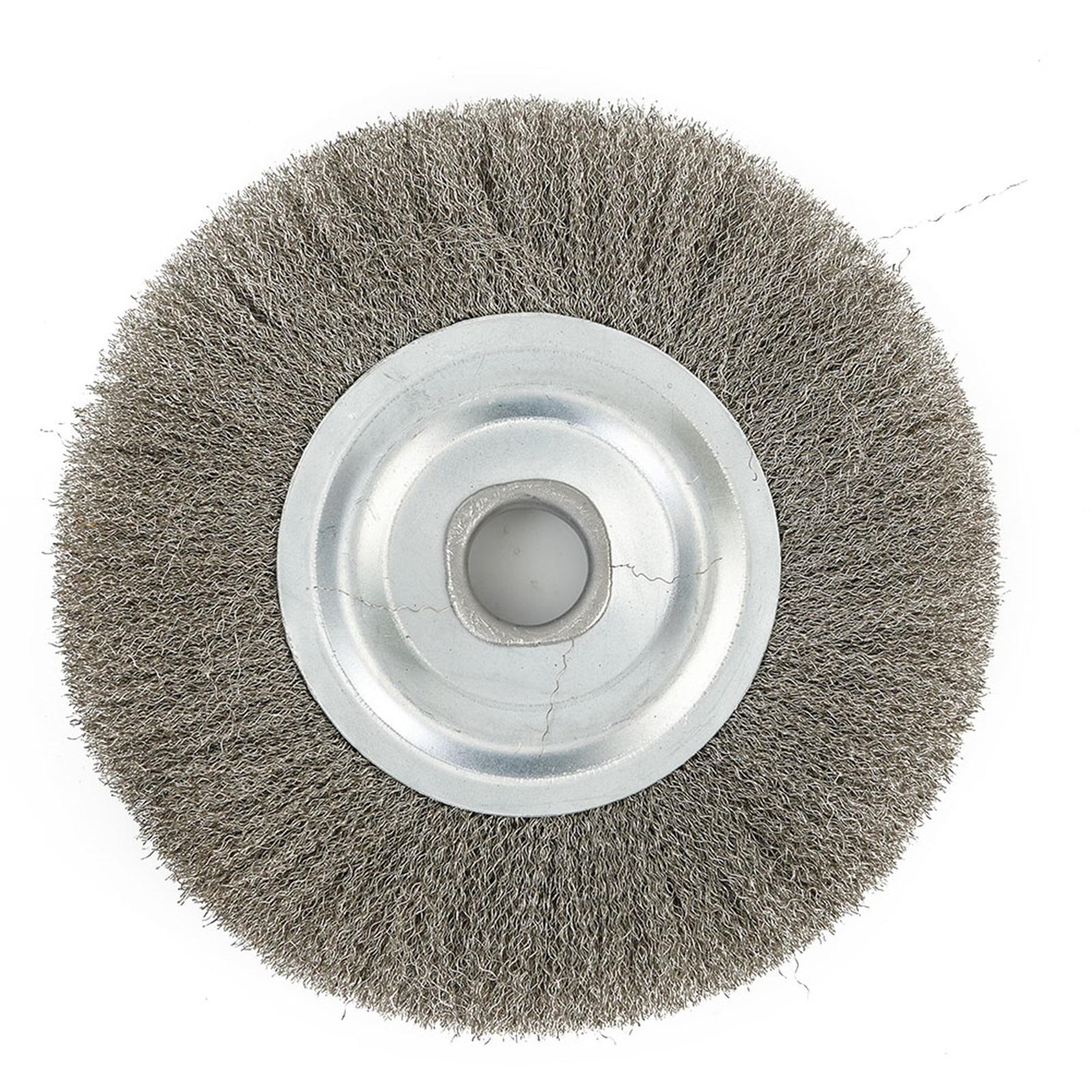 

1pc 6inch Wire Brush Wheel Cup Brush Flat Crimped Stainless Steel Wire Wheel Brush For Bench Angle Grinder Rust Removal Tool