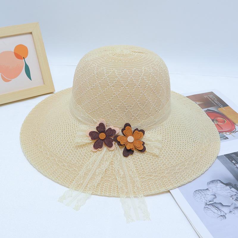 New Straw Hat Women's Outdoor Sunshade Sunscreen Hat Big Brim Trendy Vacation Beach Hat Breathable Cool Hat