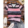 Breathable V-neck short-sleeve T-shirt, casual sports shirt, spring/summer new women's short-sleeve top