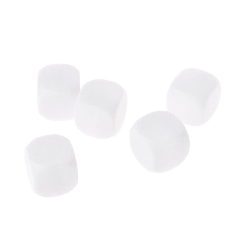 10Pcs/pack Dices Set Acrylic White Dices Teaching Props Game Accessories Mathematical Tools Round Corner Dices Set