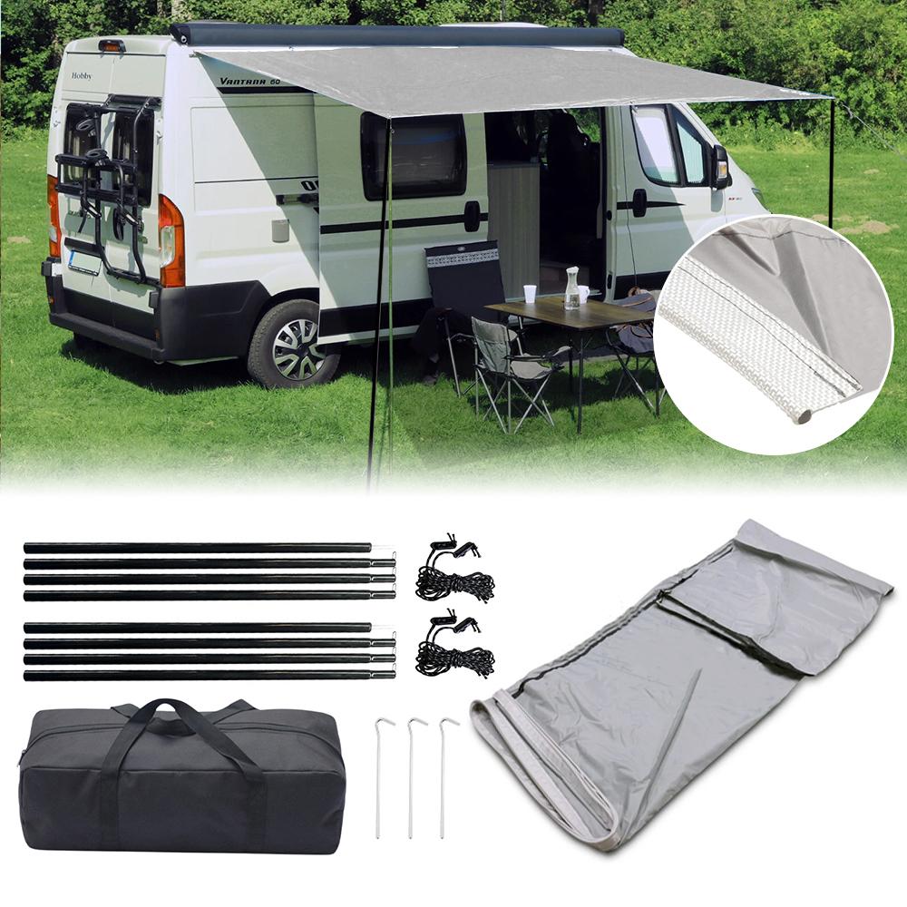 Tendalino Tenda Parasole da Campeggio per Caravan Motorhome Camper con Attacco a Passante 3x2.4m Accessori Durevoli per Camper