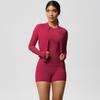 Naked Cardigan Jacket Round Neck Short Sleeved Three Piece Casual Yoga Running Fitness Suit Set For Women