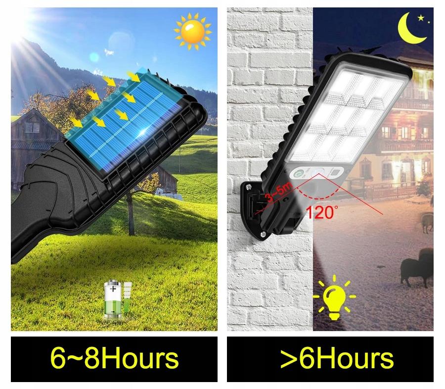 Solar Street Lamp Plot House 117 Led Cob 6 Hours Strong Lantern