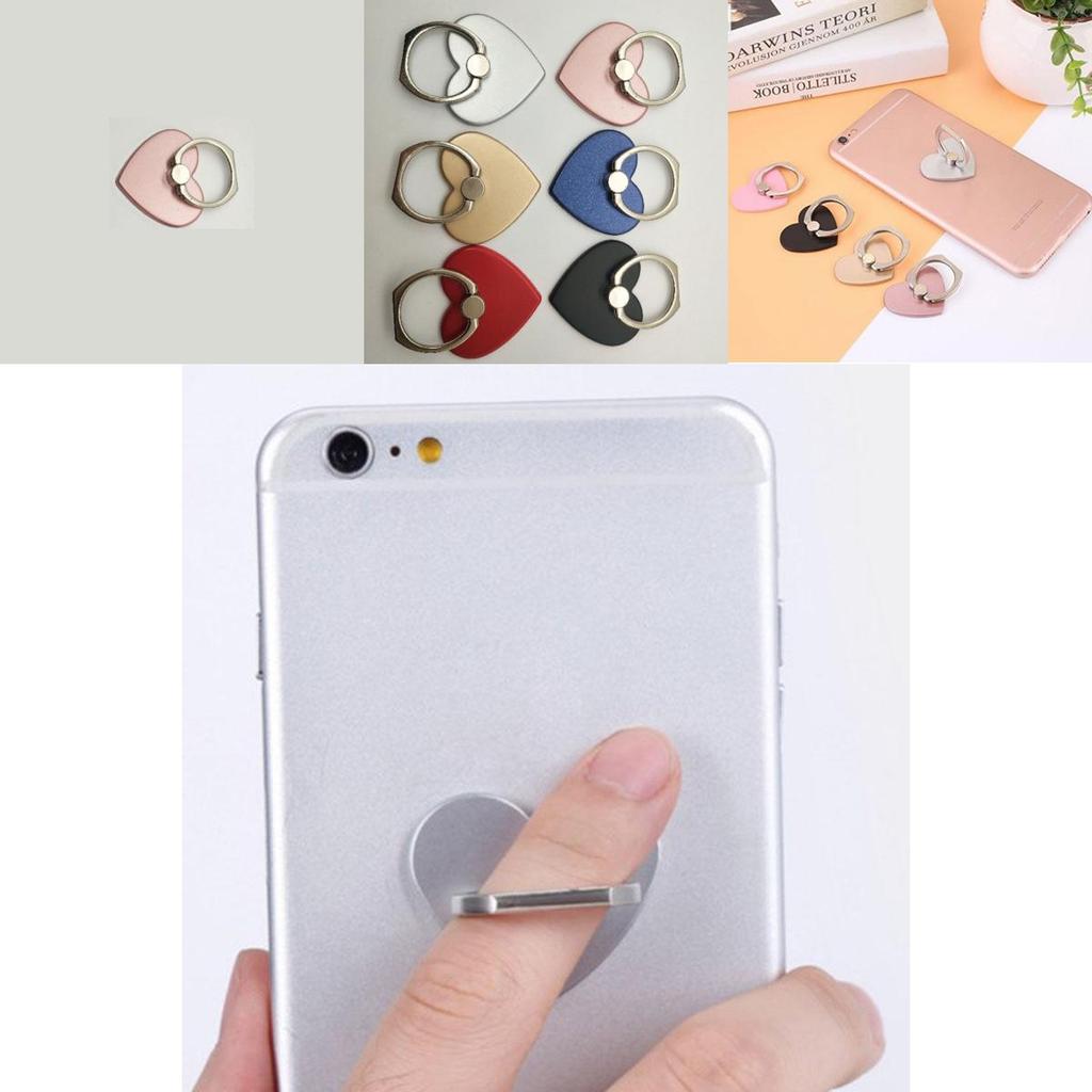 Heart Shape Ring Phone Holder With Metal Design For Universal Smartphones