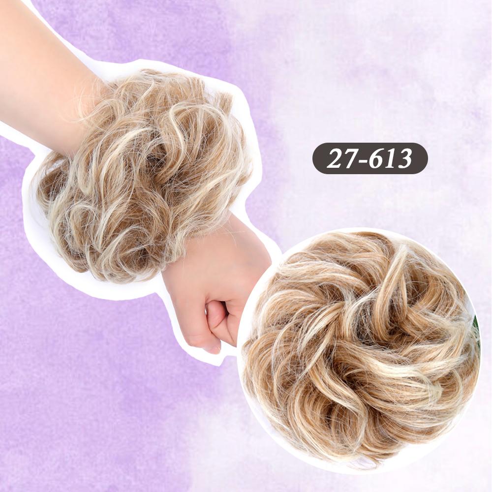 Synthetische Mode lockiger unordentlicher Chignon-Haarknoten Haarschmuck elastische Faser Haarteil Chignon für Frauen Hochzeitsfeier den täglichen Gebrauch