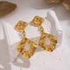 Xia Ling Geometric Pleated 18K Gold-Plated Stainless Steel Earrings