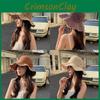 Feminine Straw Sun Hat With Big Brim And Flower Details For Beach And Garden