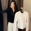 Women's Spring Autumn Hooded Half-Zip Long Sleeve Ribbed Slim Fit Top