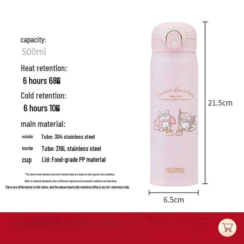 THERMOS Sanrio Kuromi 500 мл Нержавеющая сталь Термобутылка для воды