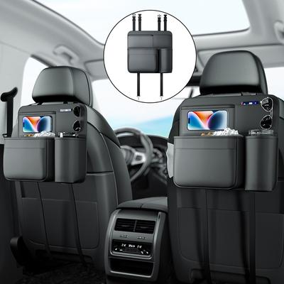 S držiakom na pohár Kôš na odpadky Univerzálne úložné vrecko Organizér na sedadlo auta PU koža Multifunkčný úložný box Autostyling