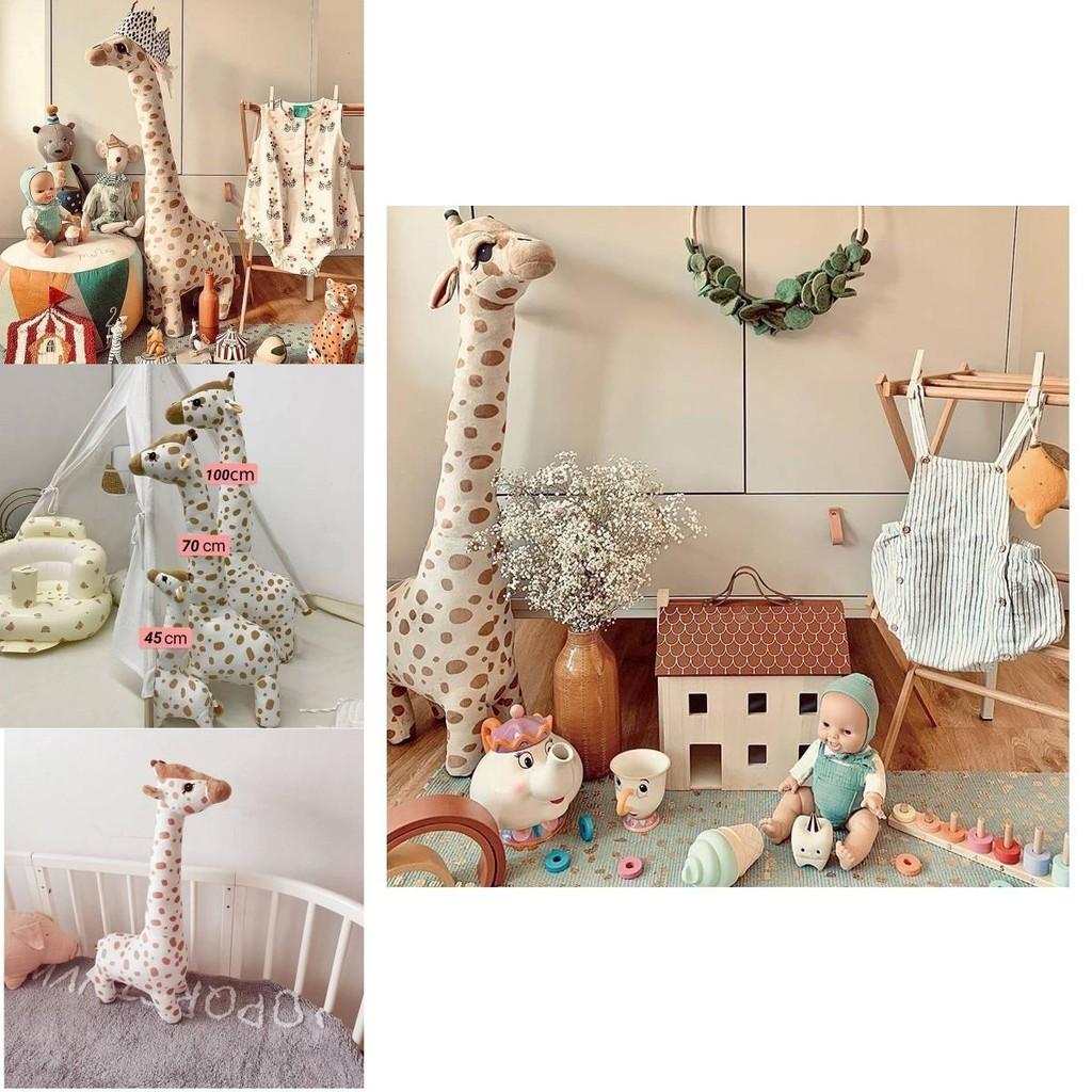 Cute Giraffe Plush Toy Sleeping Pillow For Kids Bedroom Decor And Nap Support