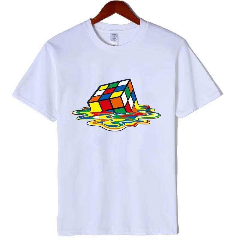 

Summer Men s T-shirt High Quality Cotton Magic Square Printing O-neck for Men Tees Casual Cool Hip Hop Short Sleeved Tops - M... S разноцветный