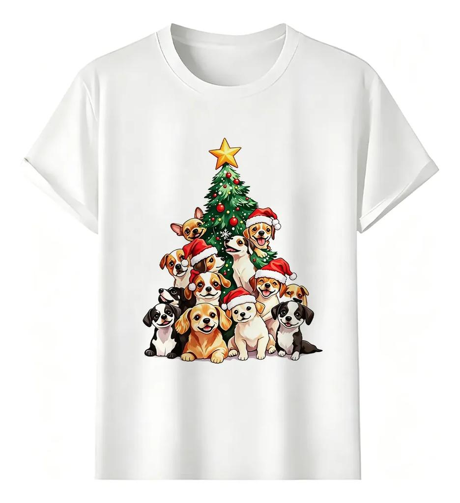 Playeras Perros Navideños Con Gorro