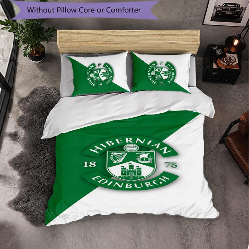 Biancheria da Letto a Tema Hibernian FC Set 3 Pezzi Copripiumino Biancheria da Letto Decorativa Per Stanza Adolescenti Decorazione Casa