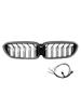 Double Slat Front Kidney Grille Fit BMW 5 Series G30 G31 2017-2020 Gloss Black