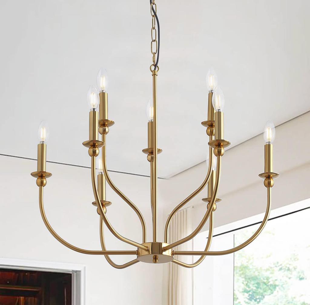 Contemporary Minimalist Wrought Iron Branch Chandelier for Living Room, Dining Room, Bedroom, Farmhouse, or Balcony Lighting.