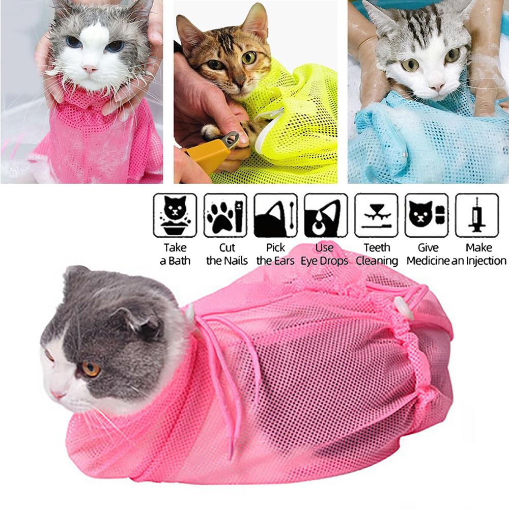 Bite Durable Anti Scratching Bathing Injecting Training Cat Grooming Bag Nail Clipping Wash Bag