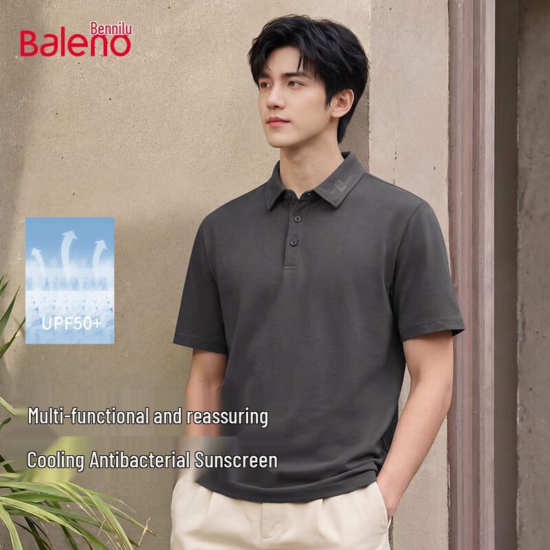 Baleno Men s Sun Protection Loose Fit Polo Shirt L
