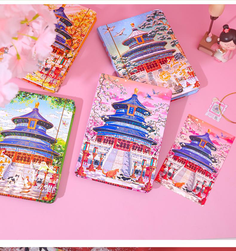 Forbidden City & Summer Palace Journal Set with Temple of Heaven Sand Magnets - Chinese Souvenir Gift