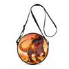 Dinosaur Print Round Shoulder Bag Casual Messenger Bag for Woman Best Gifts 2D Flat Casual Daily Crossbody Bag