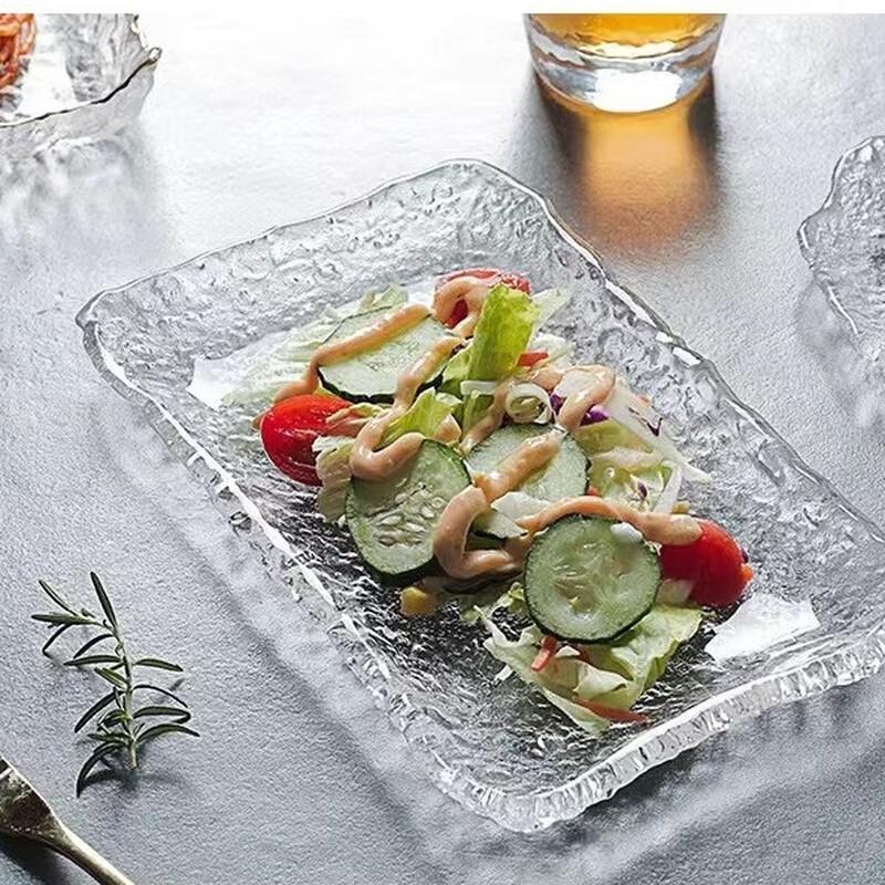 Irregular Transparent Glass Multi-Purpose Serving Plate